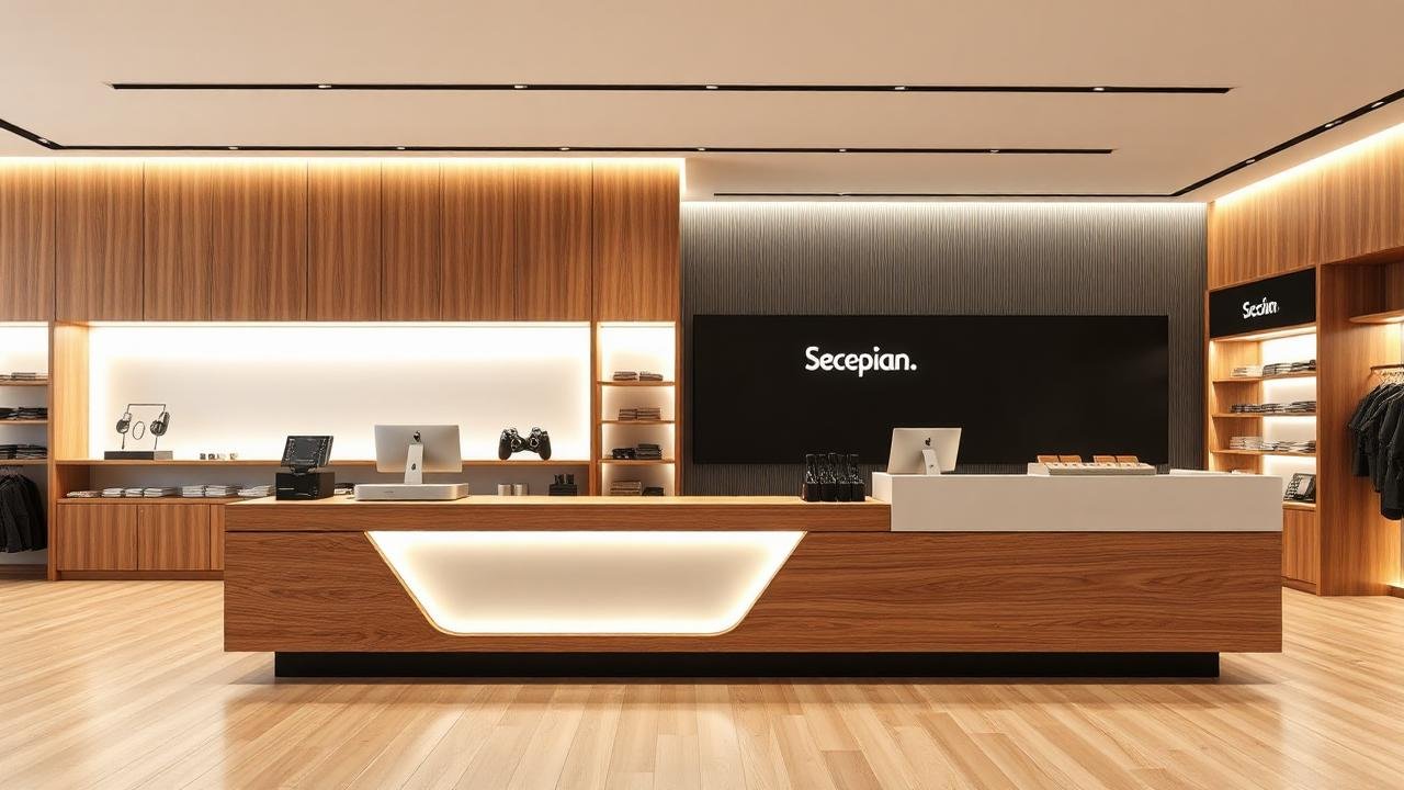 Balcões de atendimento e checkout — FACIM Moçambique
